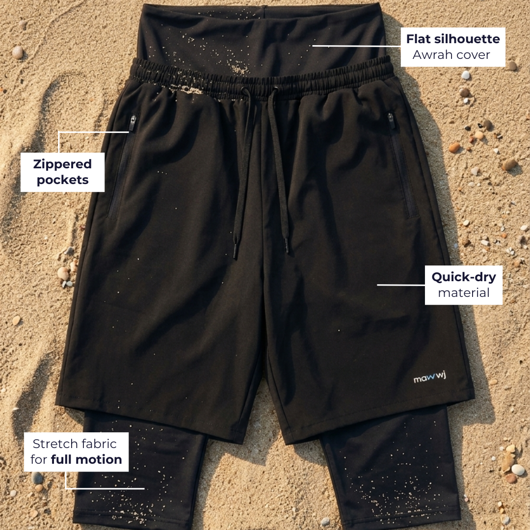 Awrah cover swim shorts